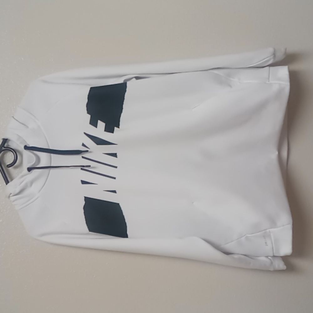 Nike Men's Dri-Fit Black and White Hoodie